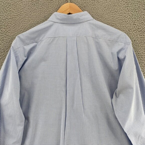 Ralph Lauren Shirt Mens 17 Blue Check Classic Fit Button Down Collar Long Sleeve - Picture 4 of 9